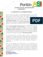 Comunicado Partido ASI Gobernaciòn de Santander.