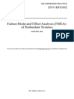 DNV-RP-D102 - Failure Mode and Effect Analysis (FMEA) of Redundant Systems