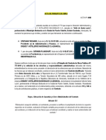 Acta de Finiquito Contrato de Obras Venezuela