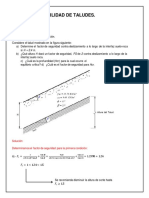 Estabilidad de Taludes. Mecánica de Suelos Aplicada. Ejercicios