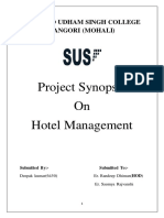 Project Synopsis On Hotel Management: Shaheed Udham Singh College Tangori (Mohali)