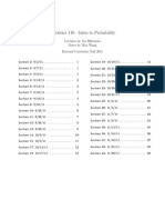 Statistics 110, Intro To Probability by Joe Blitzstein - Lecture Notes