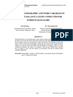 Impact of Demographic and Work Variables On Work Life Balance-A Study Conducted For Nurses in Bangalore