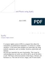 Math and Physics Using Sympy: July 8, 2015