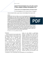 Isolation and Biochemical Characterization of Lactobacillus Species From Yogurt and Cheese Samples in Dhaka Metropolitan Area