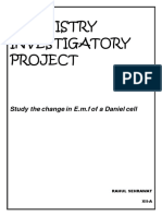 Chemistry Investigatory Project: Study The Change in E.M.F of A Daniel Cell