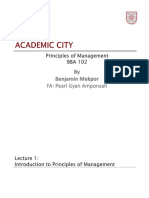 Introduction To Principles of Management