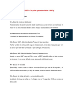 Lista de Códigos OBD I Chrysler para Modelos 1995 y Anteriores