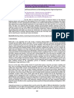 Corporate Governance and Financial Distress in The Banking Industry: Nigerian Experience