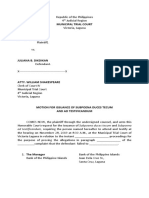 Motion For The Issuance of Subpoena Duces Tecum and Ad Testificandum