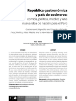 Matta 2014 Republica Gastronomica y Pais de Cocineros Comida Politica Medios y Una Nueva Idea de Nacion para El Peru PDF