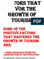 Factors Favor Growth of Tourism