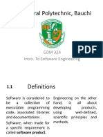 The Federal Polytechnic, Bauchi: COM 324 Intro. To Software Engineering