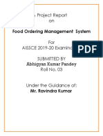 A Project Report On: Food Ordering Management System