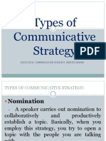 Types of Communicative Strategy