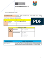 COM Sesion Aprendizaje #31 - GAM - 5to. Grado B - Prof. Sara