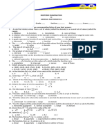 Mathematics Grade 11 Midterm Examination