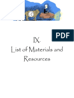 9 - List of Materials and Resources