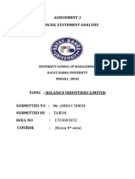 Assignment 1 Financial Statement Analysis: Course