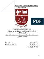 Interpretation and Construction of The Indemnity Clauses: A Judicial Analysis