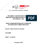 Ensayo Sobre Importancia de La Rendición de Cuentas en El Ámbito Educativo.