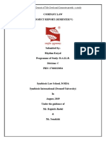 Company Law Project - Mortgage by Deposit of Title Deeds and Corporate Growth