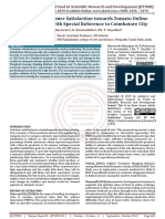 A Study On Customer Satisfaction Towards Zomato Online Food Ordering With Special Reference To Coimbatore City