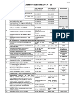 Academic Calendar 2019 - 20: Registration