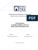 TESI - La Lingua Italiana Come L2 Nella Scuola Del Primo Ciclo