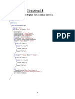 Practical 1: Write C# Code To Display The Asterisk Pattern