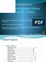 Web Development Online Training For 3 Days