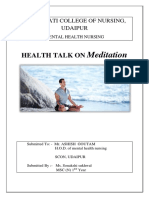 Health Talk Meditation