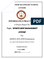 Ip Project On Sports Shop Management System