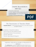 First Row Transition Metals