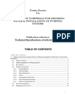 Technical Specifications of Tubewell Works