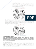 Pengetesan Kerja Motor Starter Tanpa Beban