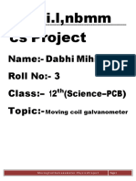 Physics Project Moving Coil Galvanometer