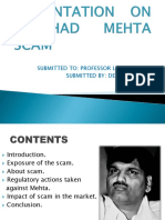 Presentation On Harshad Mehta Scam