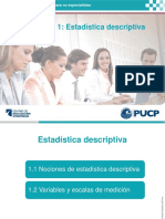 08-Diapositiva - Introduccion A La Estadistica y Variables - Pucp PDF