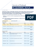 Pitt Academic Calendar 2019-2020 - Final