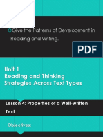 Unit 1-Lesson 4 (Properties of A Well-Written Text)