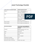 Web Development Technology Checklist