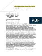 Reglamento para La Protección Ambiental en Las Actividades de Hidrocarburos