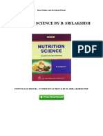 Nutrition Science by B Srilakshmi PDF