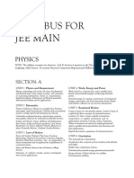 JEE Main Syllabus at A Glance Pages PDF