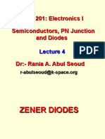 ECE 201: Electronics I Semiconductors, PN Junction and Diodes