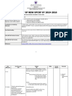 Day 1. Content of New Opcrf Sy 2019-2010