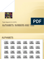 Alphabets, Numbers and Time