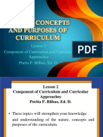 Lesson 2 Component of Curriculum and Curricular Approaches Purita P. Bilbao, Ed. D