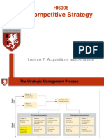 Competitive Strategy: Lecture 7: Acquisitions and Structure